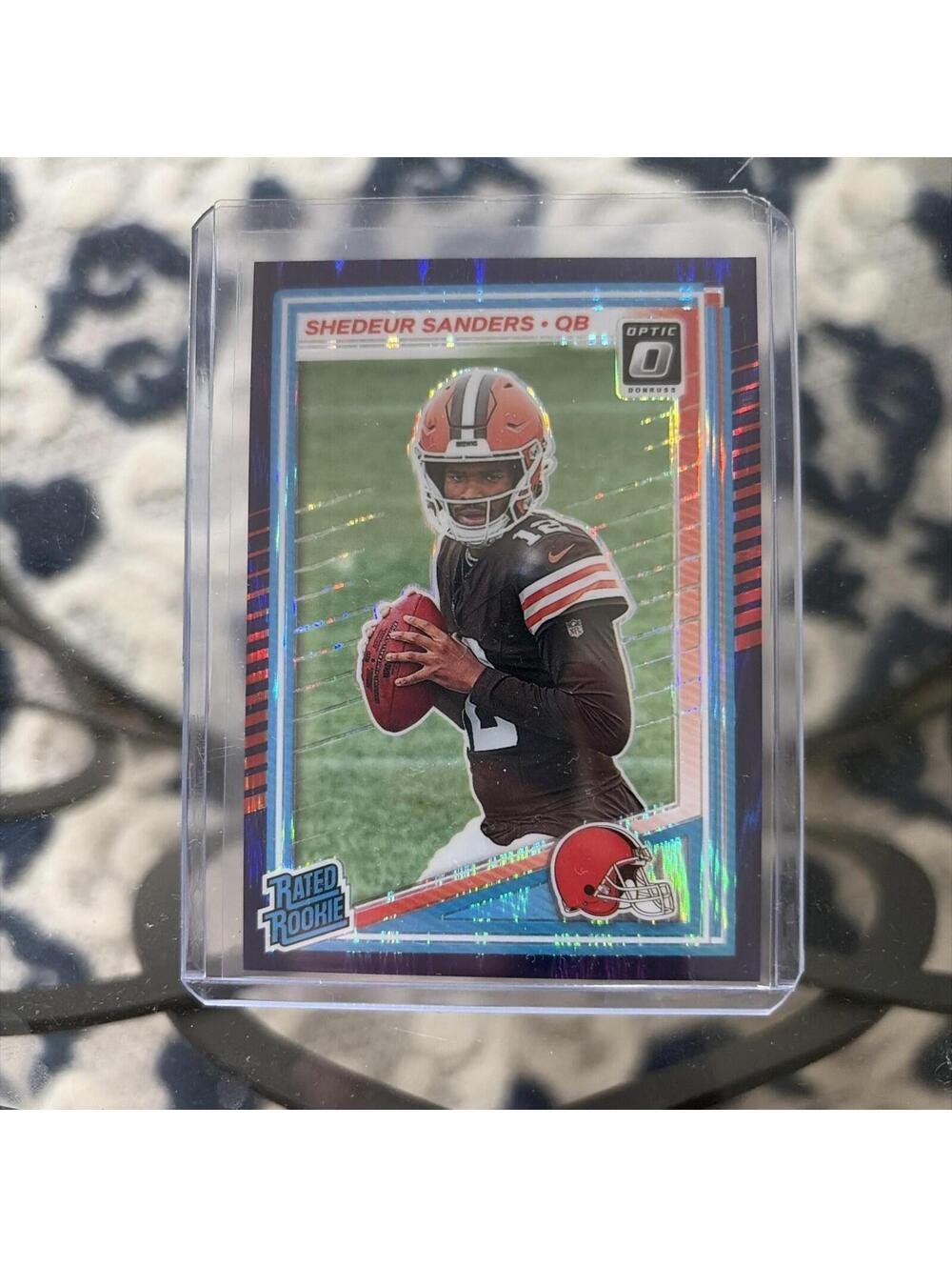 2025 Panini Donruss Optic Rated Rookie Shedeur Sanders Purple Shock RC #203